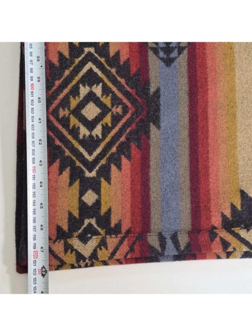 Reversible Wool Cape Poncho OS Southwestern Geometric Aztec Button Jacket Button - Picture 10 of 15